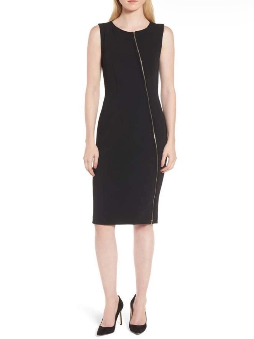 BOSS HUGO BOSS Danafea Dress Black  #D3021 Classic Sleeveless Sheath Dress Sz 2